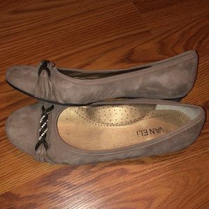 Vaneli Suede Flats with Sparkle Detail on Toes